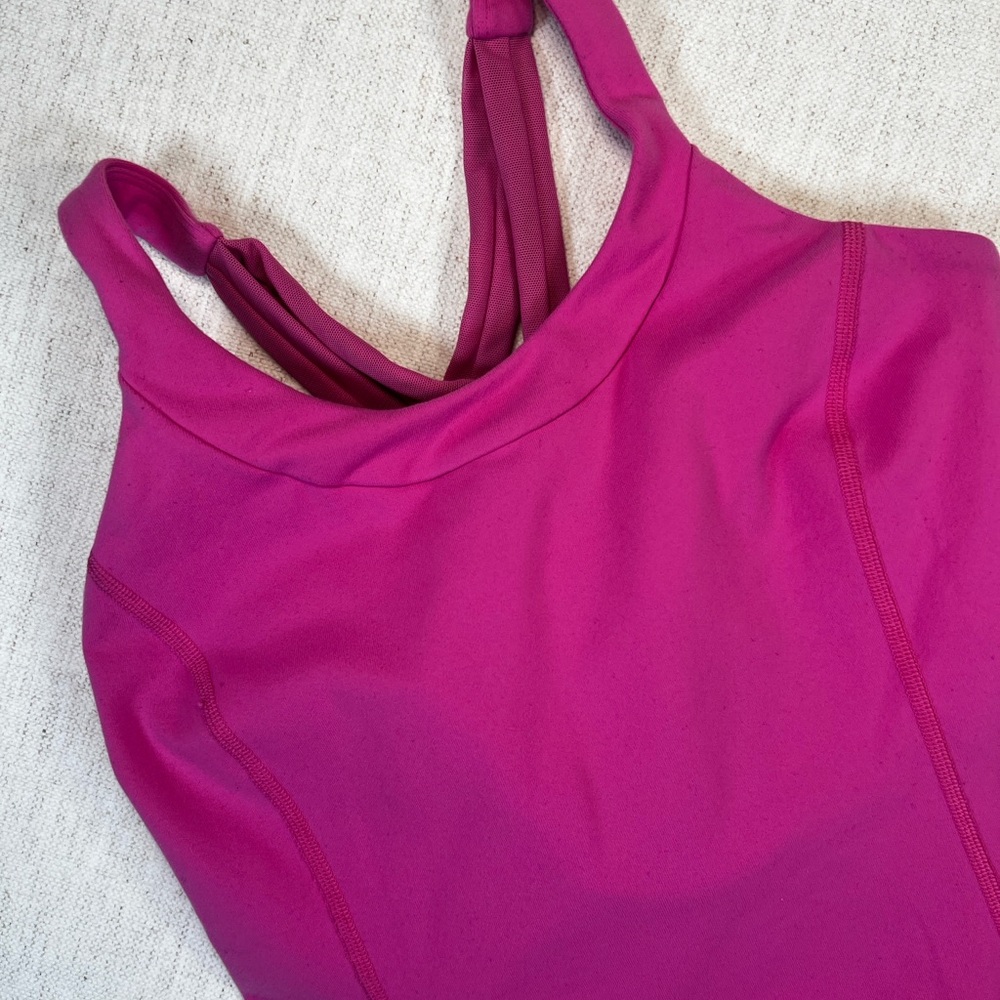 Lululemon Women's Pink Built in Bra Tank Top Size 8 Activewear Yoga Training